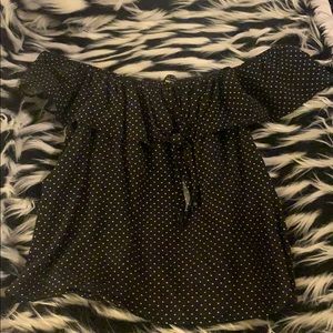 Off shoulder polka dot top